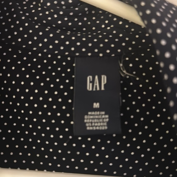 Size M navy Gap dress functional buttons down front and on both arms - belt tie - Picture 3 of 5